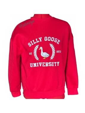 Silly Goose University Est 1973 Women's Red Casual Novelty Sweatshirt Size S